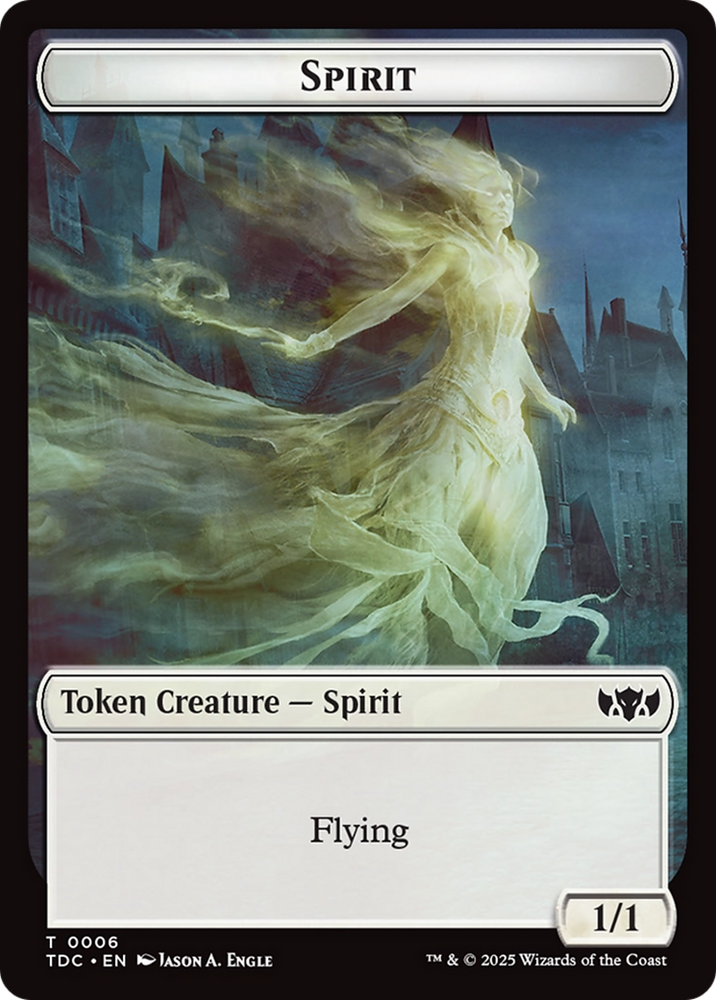 Spirit // Treasure Double-Sided Token [Tarkir: Dragonstorm Commander Tokens]