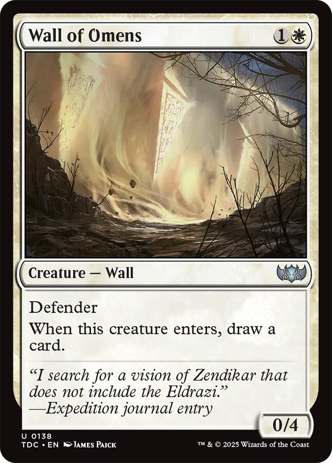 Wall of Omens [Tarkir: Dragonstorm Commander]