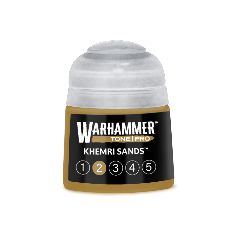 Warhammer Tone Pro Khemri Sands paint with circle 2 filled in