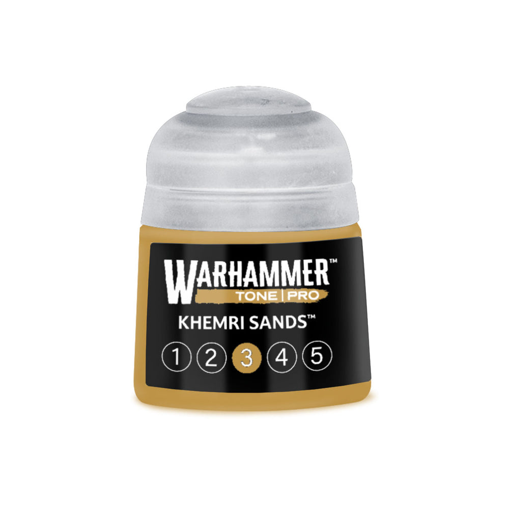 Warhammer Tone Pro Khemri Sands paint with circle 3 filled in