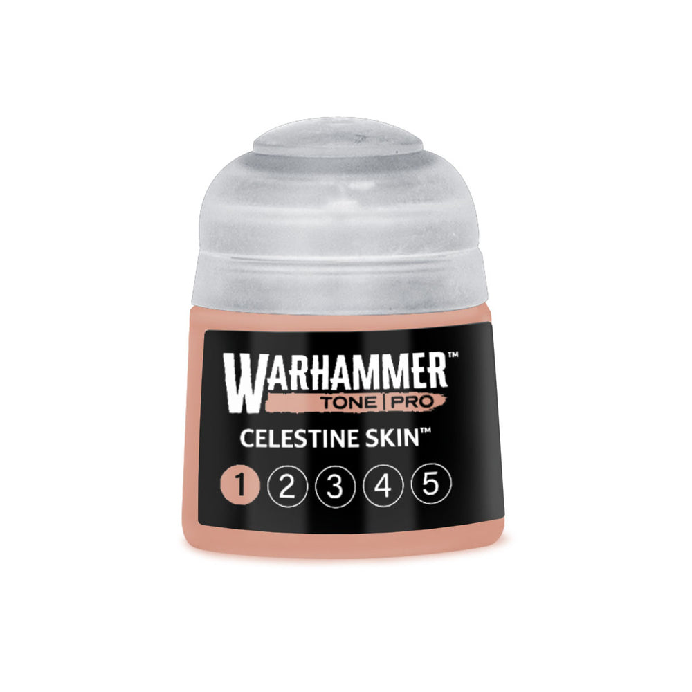 Warhammer Tone Pro Celestine Skin paint with circle 1 filled in