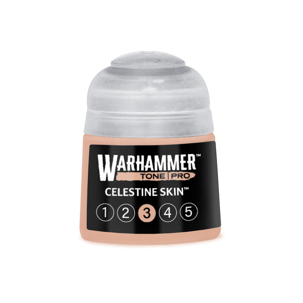 Warhammer Tone Pro Celestine Skin paint with circle 3 filled in
