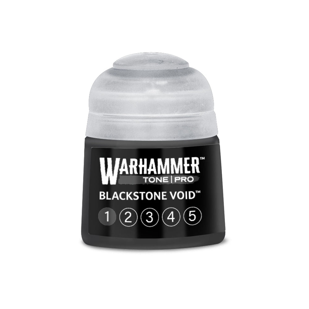 Warhammer Tone Pro Blackstone Void paint with circle 1 filled in