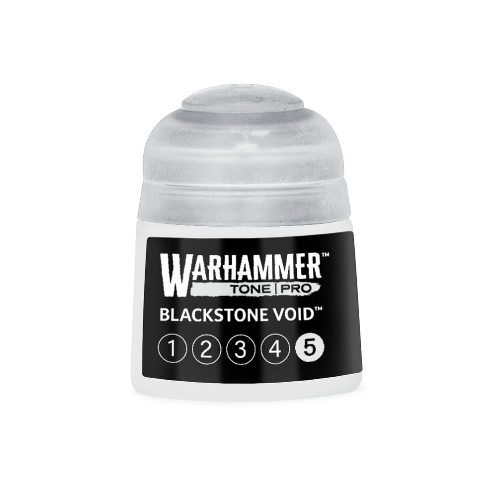 Warhammer Tone Pro Blackstone Void paint with circle 5 filled in