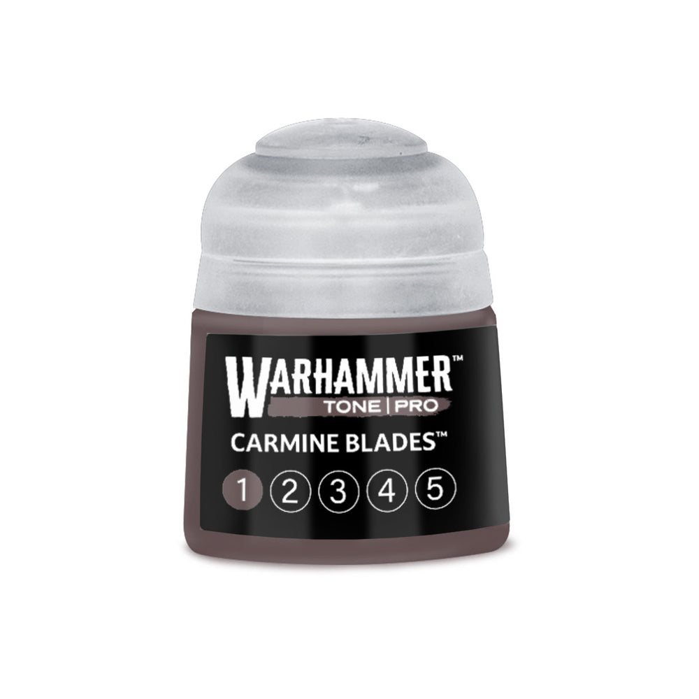 Warhammer Tone Pro Carmine Blades paint with circle 1 filled in