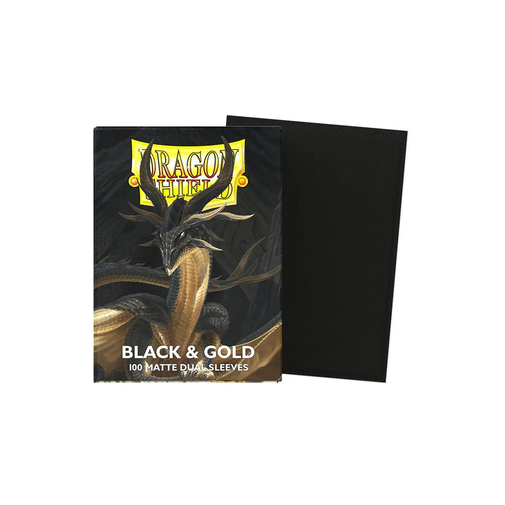 Sleeves: Dragon Shield: Matte DUAL: Black & Gold (100)