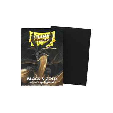 Sleeves: Dragon Shield: Matte DUAL: Black & Gold (100)