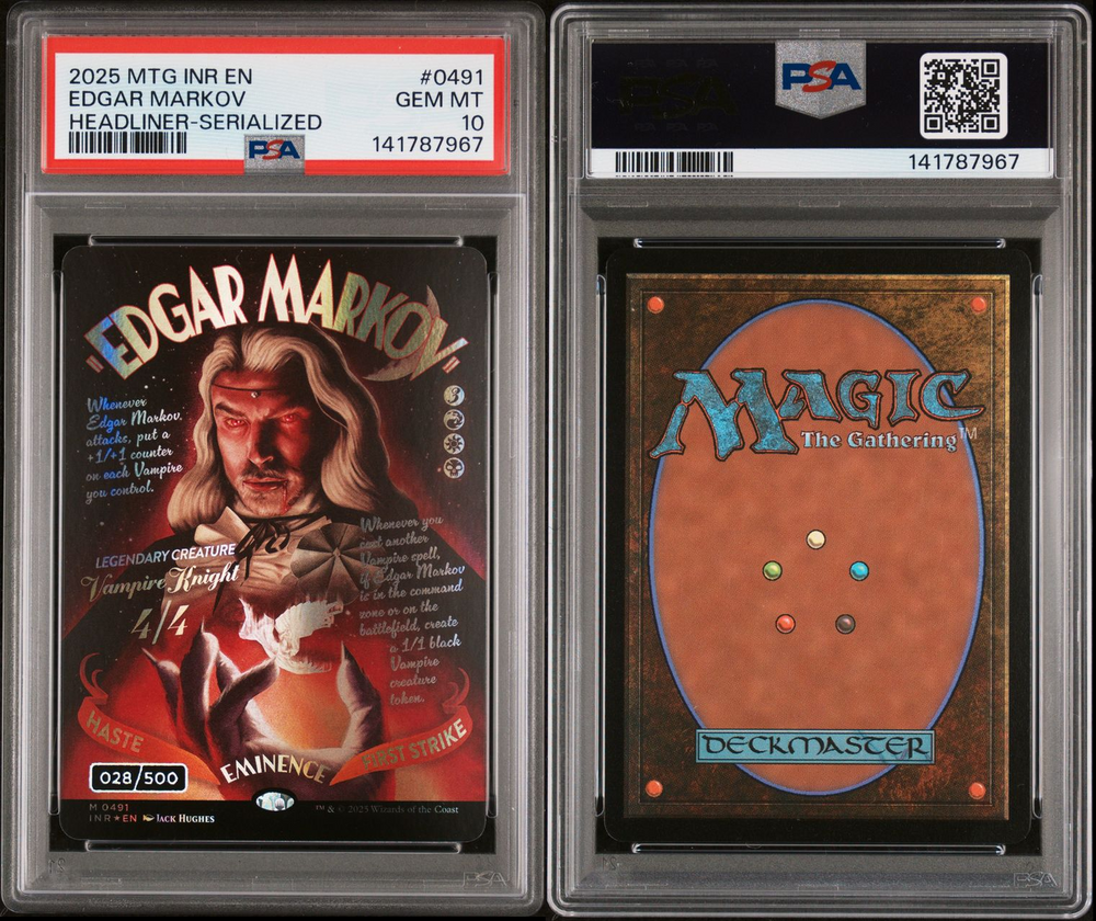 Scanned Card 0132 - Edgar Markov 028/500 PSA 10 (Showcase) (Serial Numbered) (Double Rainbow Foil)