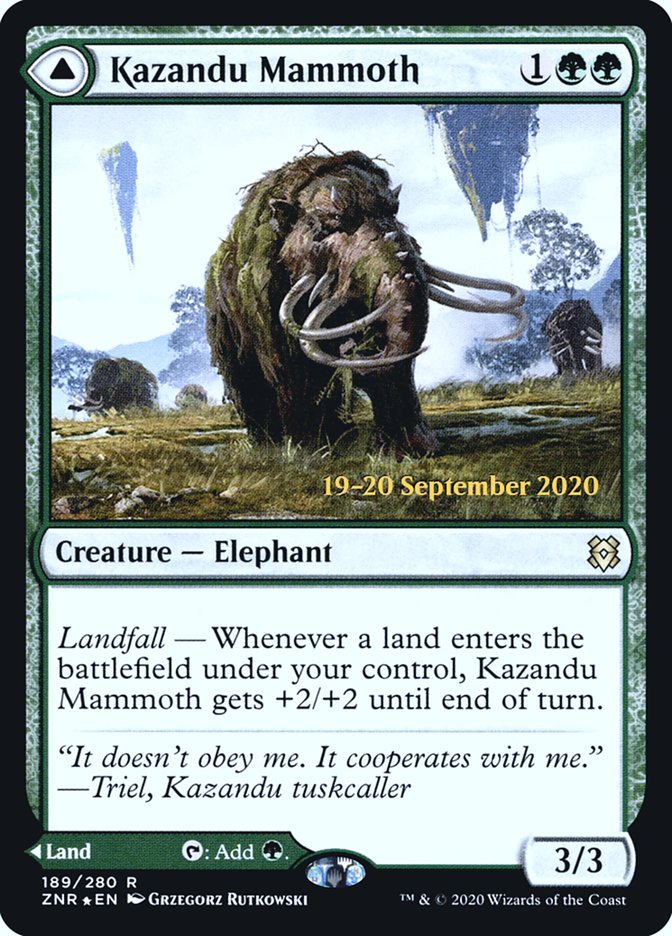 Kazandu Mammoth // Kazandu Valley  [Zendikar Rising Prerelease Promos]