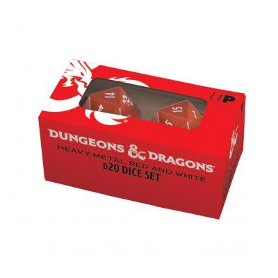 Heavy Metal Dice: D20 Dice Set Red and White Dungeons & Dragons