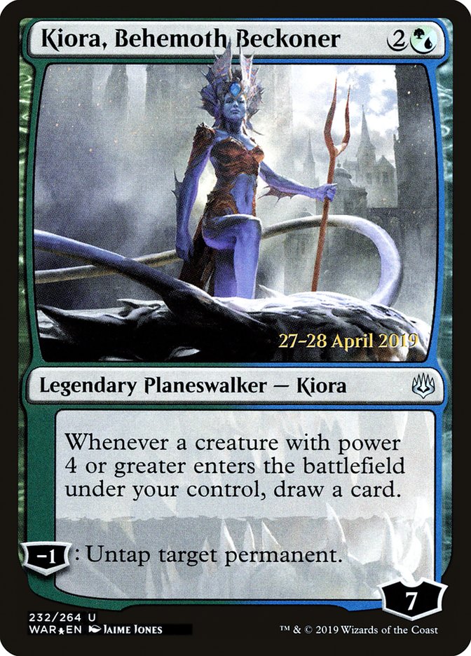 Kiora, Behemoth Beckoner  [War of the Spark Prerelease Promos]