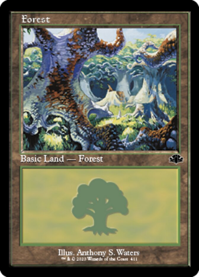 Forest (411) (Retro) [Dominaria Remastered]